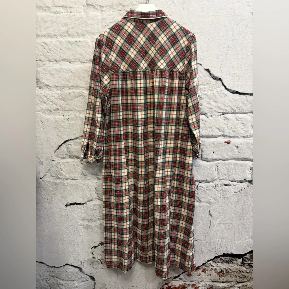 Vintage LL Bean Nightgown Scotch Plaid Tartan Flannel Cottagecore Flannel Modest